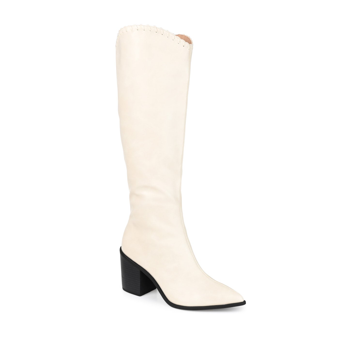 DARIA COWGIRL BOOTS IN X-WIDE CALF - Bone PU