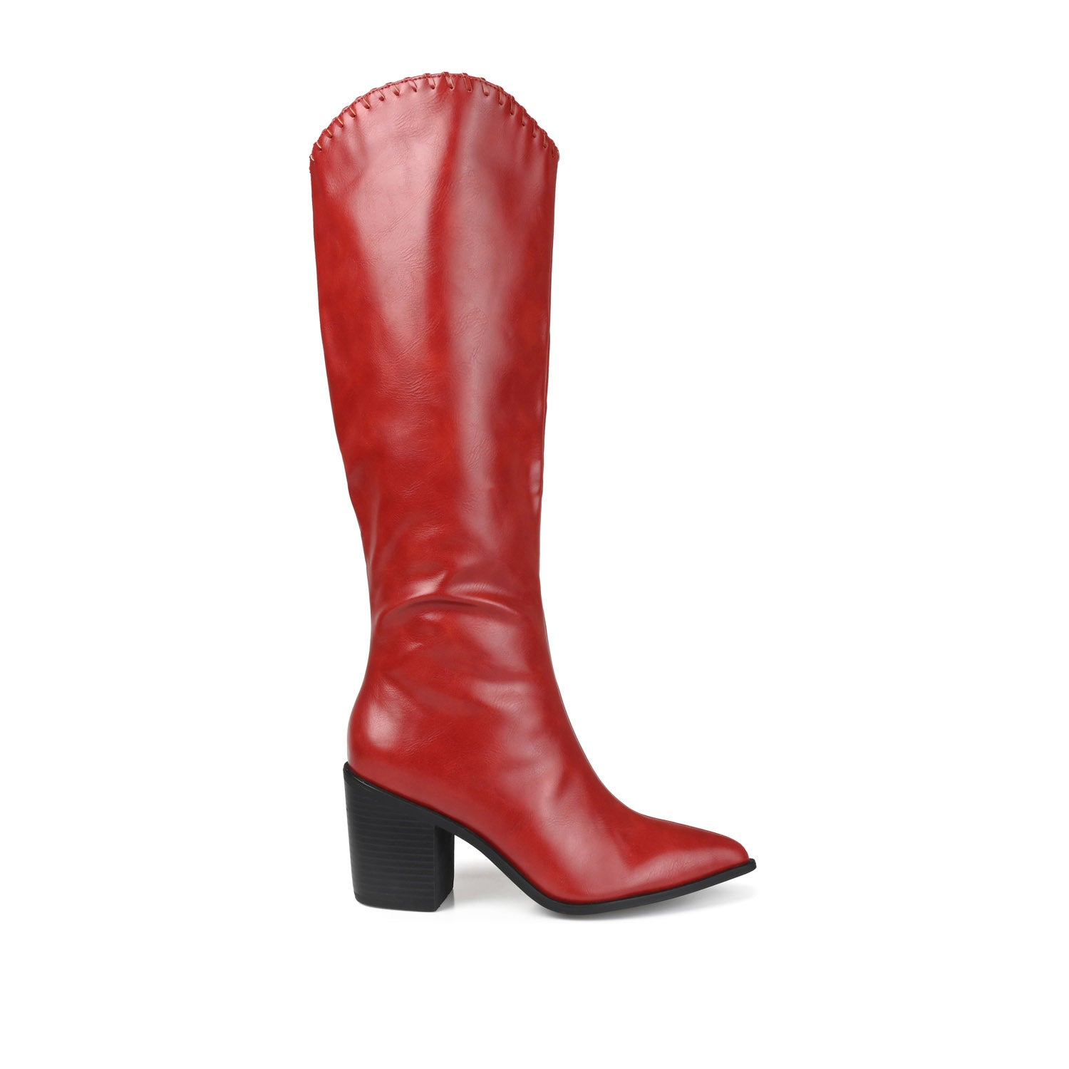 DARIA COWGIRL BOOTS IN X-WIDE CALF - Red PU