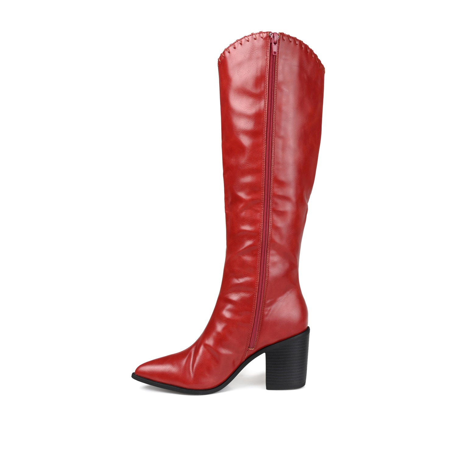 DARIA COWGIRL BOOTS IN WIDE WIDTH & CALF - Red PU
