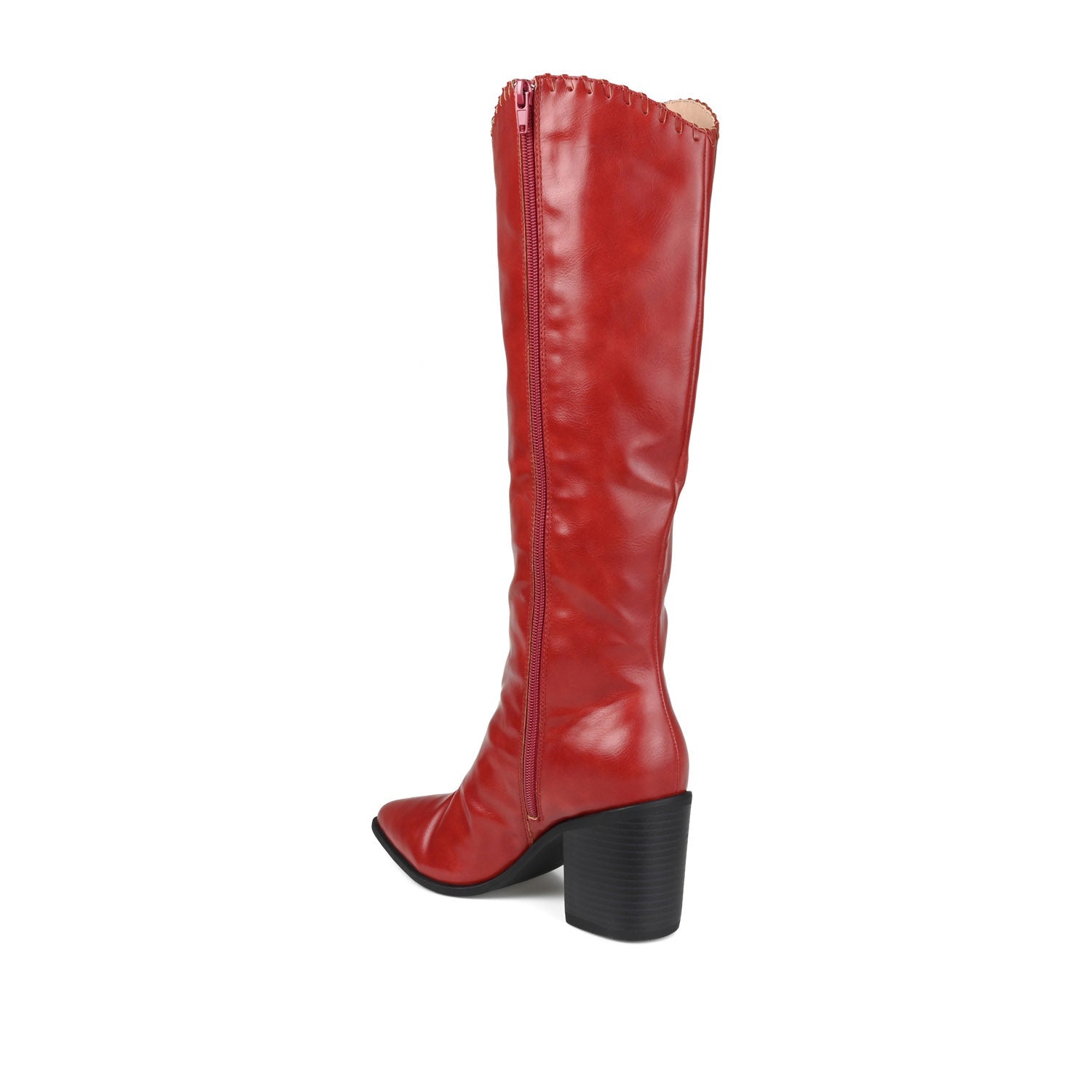 DARIA COWGIRL BOOTS IN WIDE CALF - Red PU