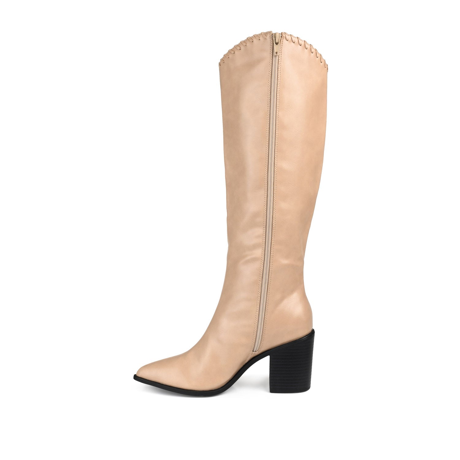 DARIA COWGIRL BOOTS IN WIDE CALF - Tan PU