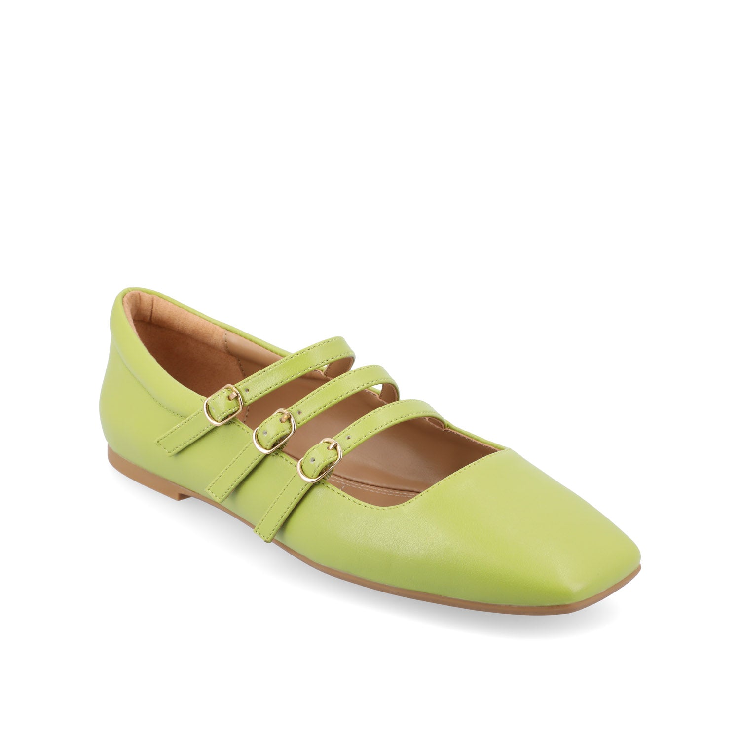 DARLIN VEGAN LEATHER FLATS IN WIDE