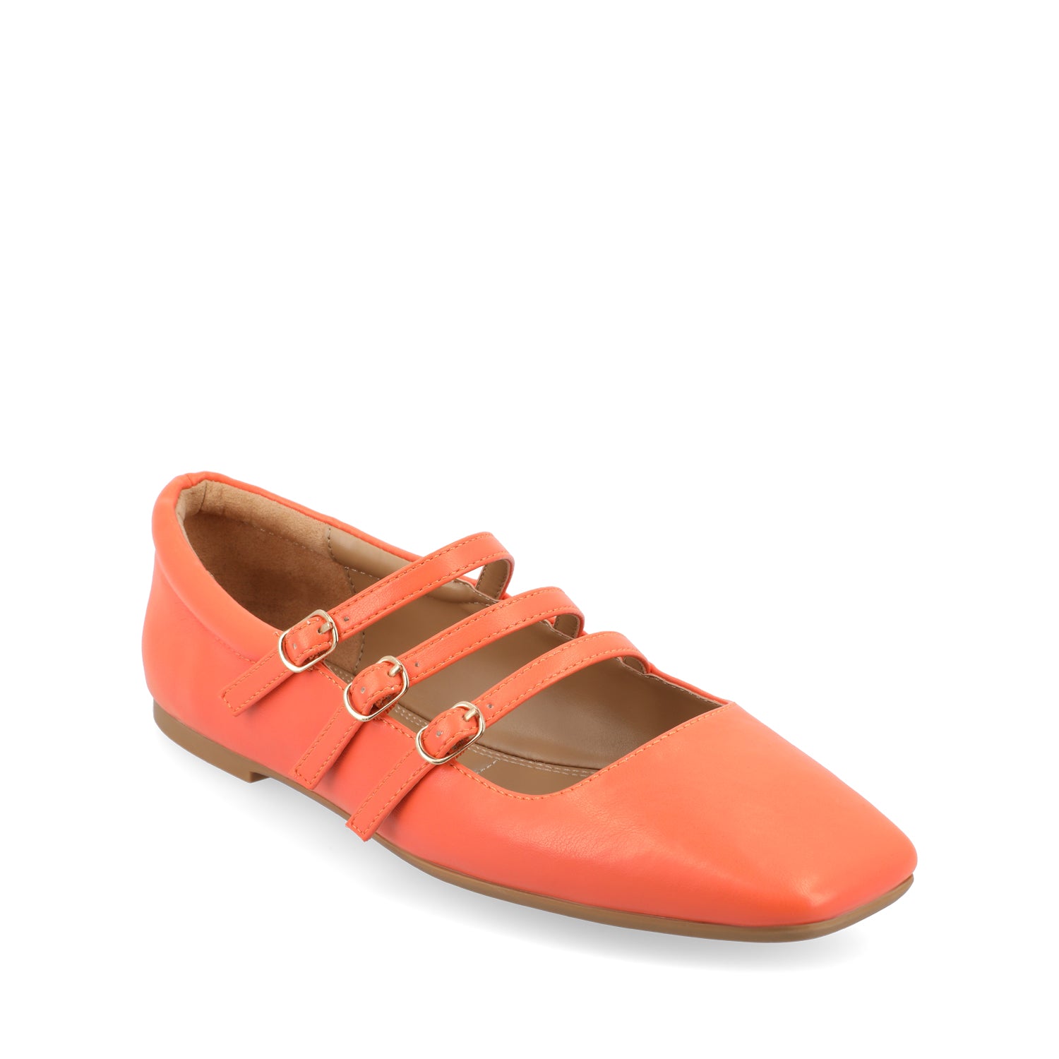 DARLIN FAUX LEATHER FLATS IN WIDE
