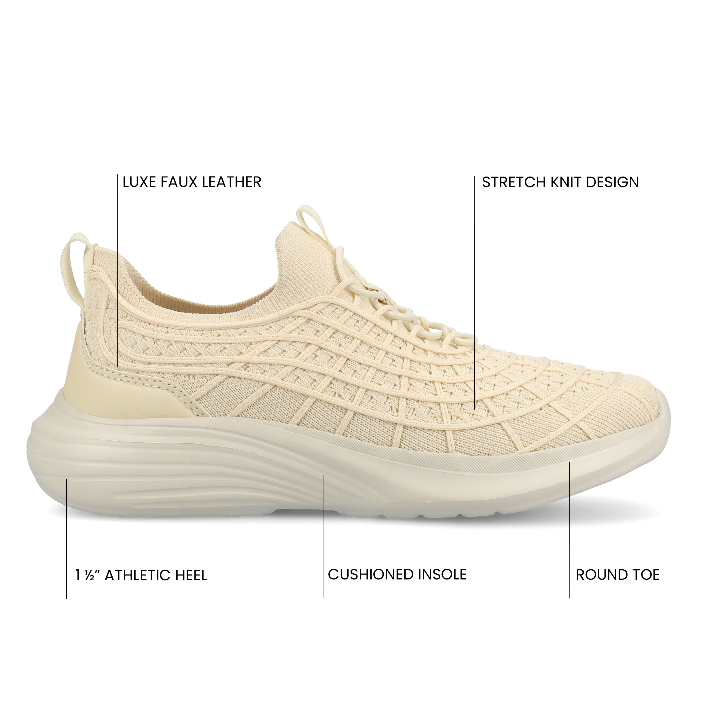 DASHA CASUAL SNEAKERS - Beige Knit