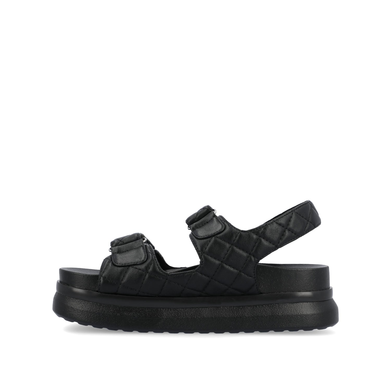 DEBBY DOUBLE STRAP SANDALS IN VEGAN LEATHER - Black