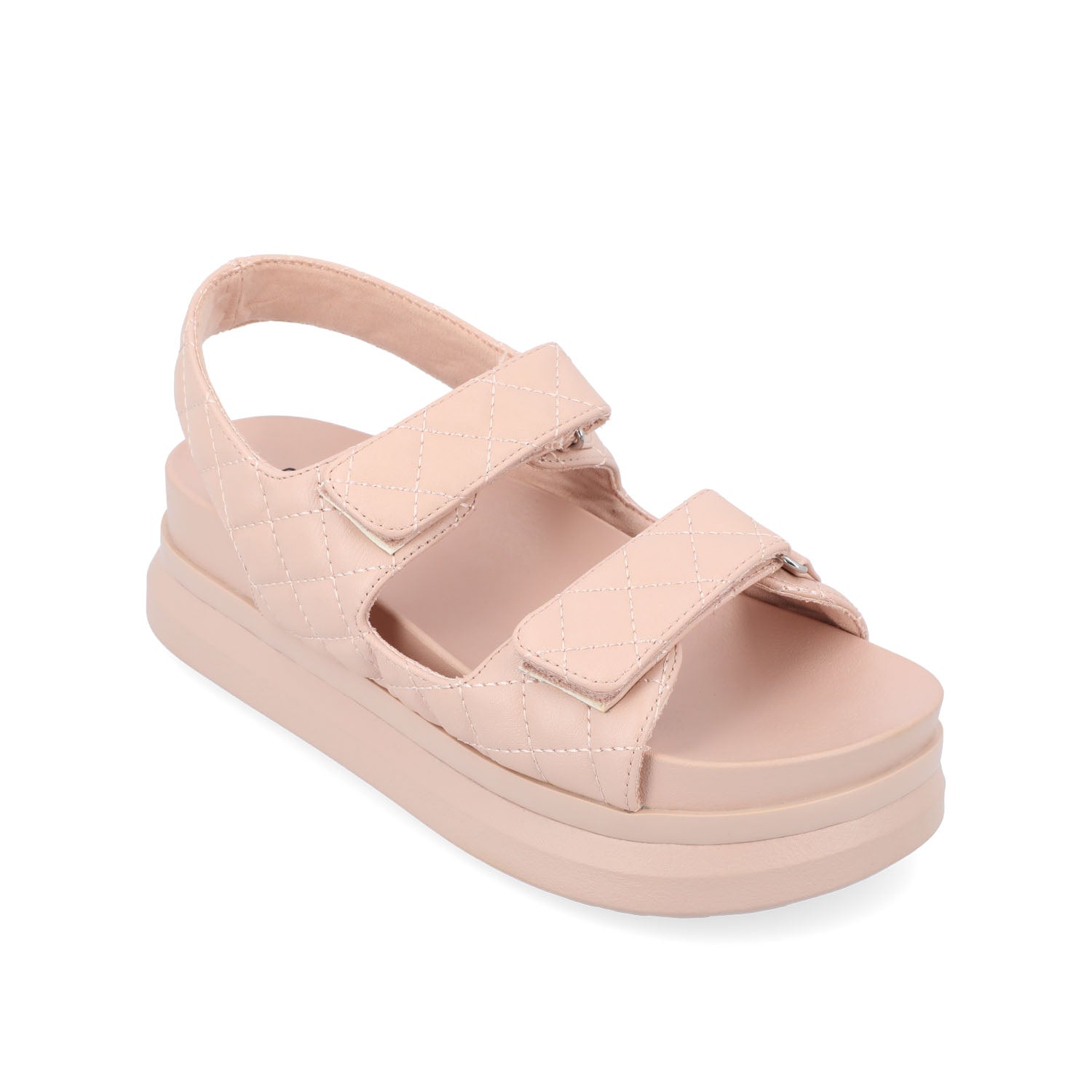DEBBY DOUBLE STRAP SANDALS IN VEGAN LEATHER - Blush