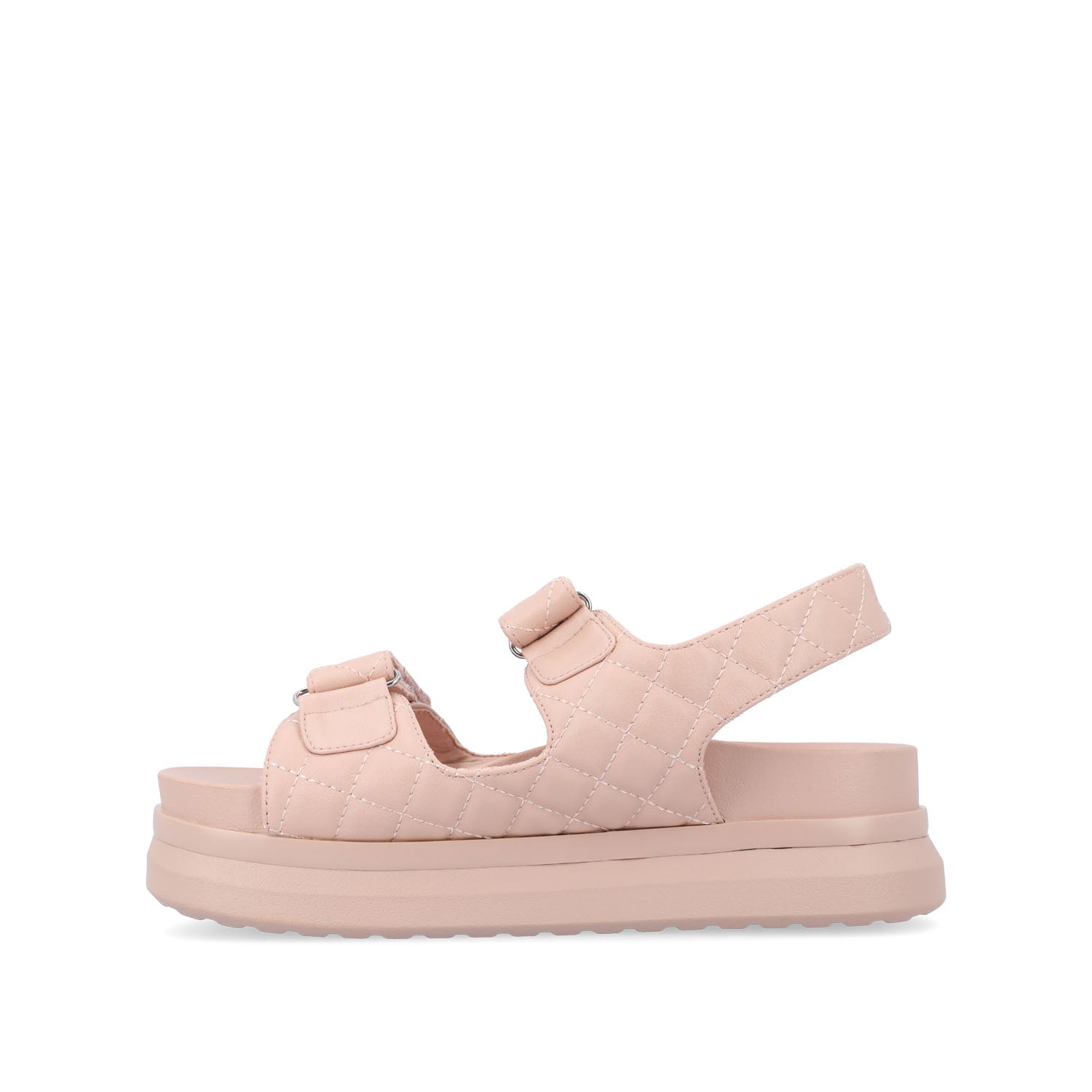 DEBBY DOUBLE STRAP SANDALS IN VEGAN LEATHER - Blush