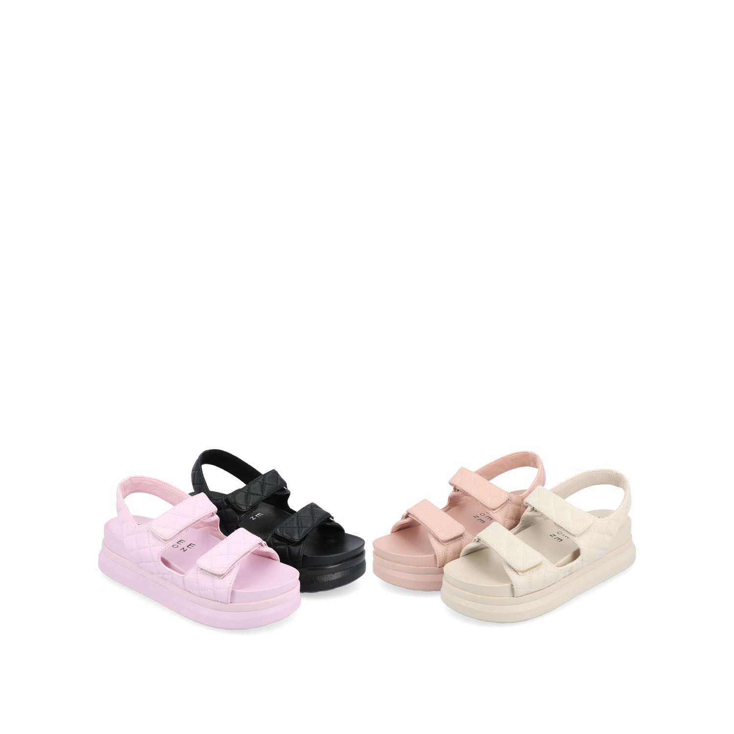 DEBBY DOUBLE STRAP SANDALS IN VEGAN LEATHER