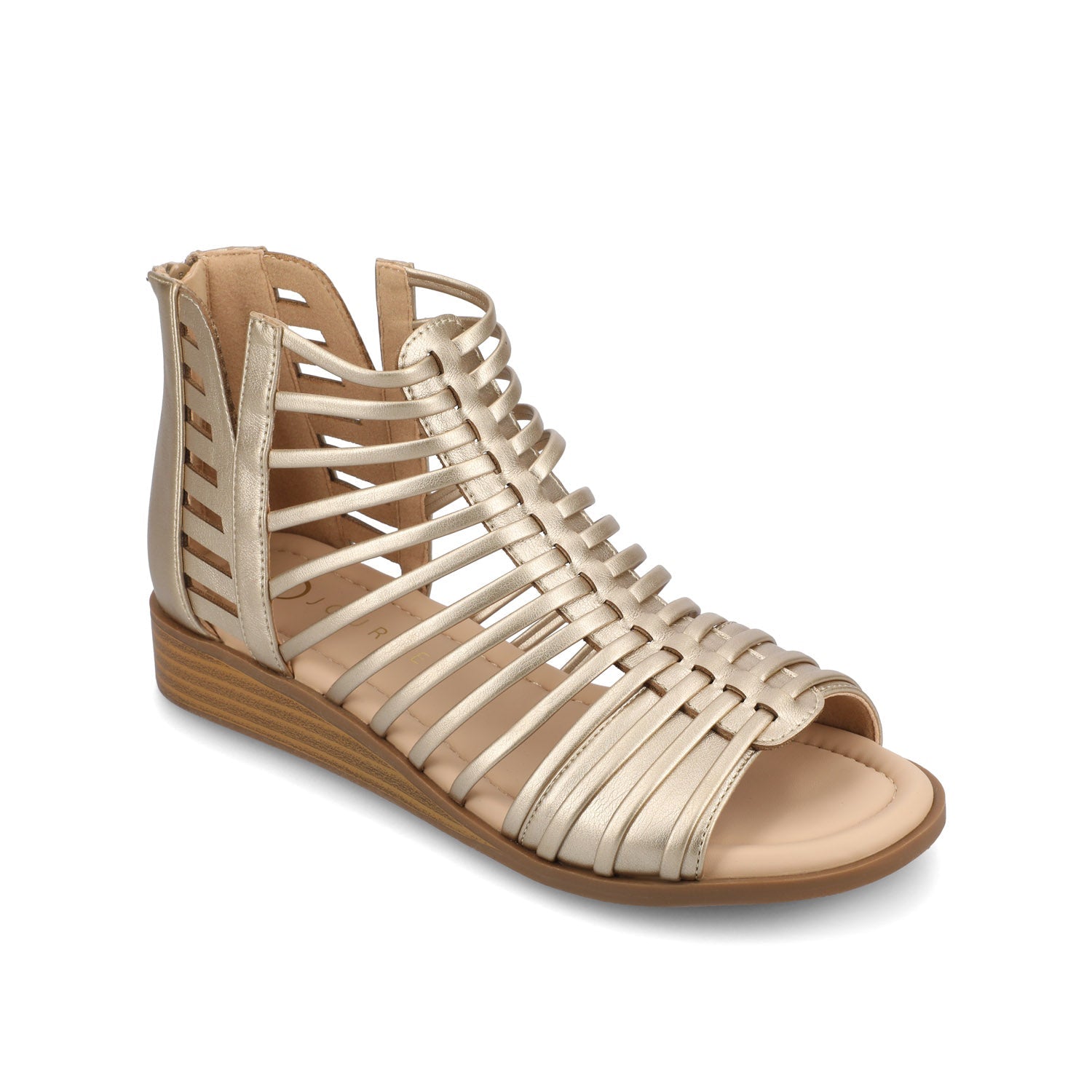 DELILAH GLADIATOR SANDALS IN STATEMENT WIDE - Champagne
