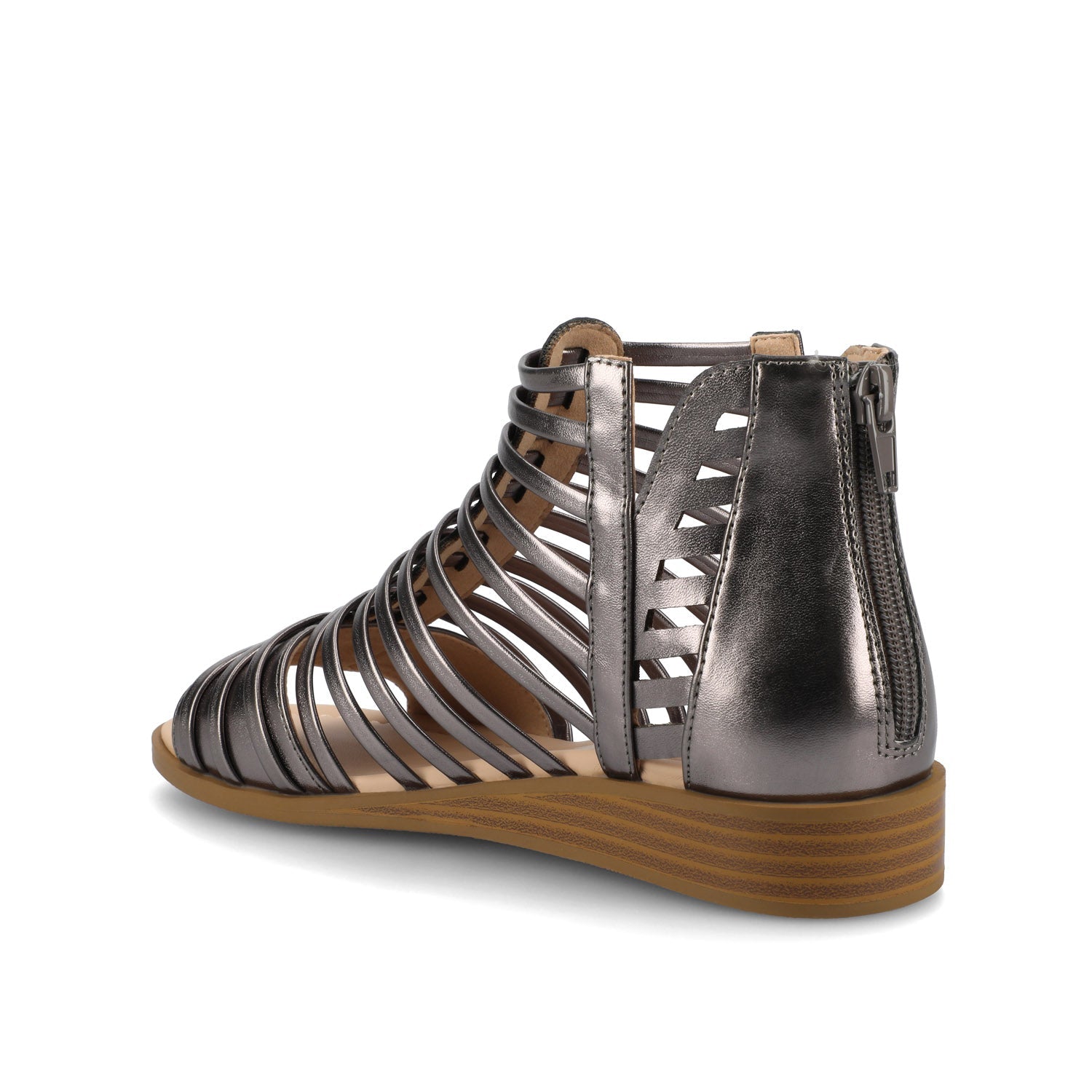 DELILAH GLADIATOR SANDALS IN STATEMENT WIDE - Pewter