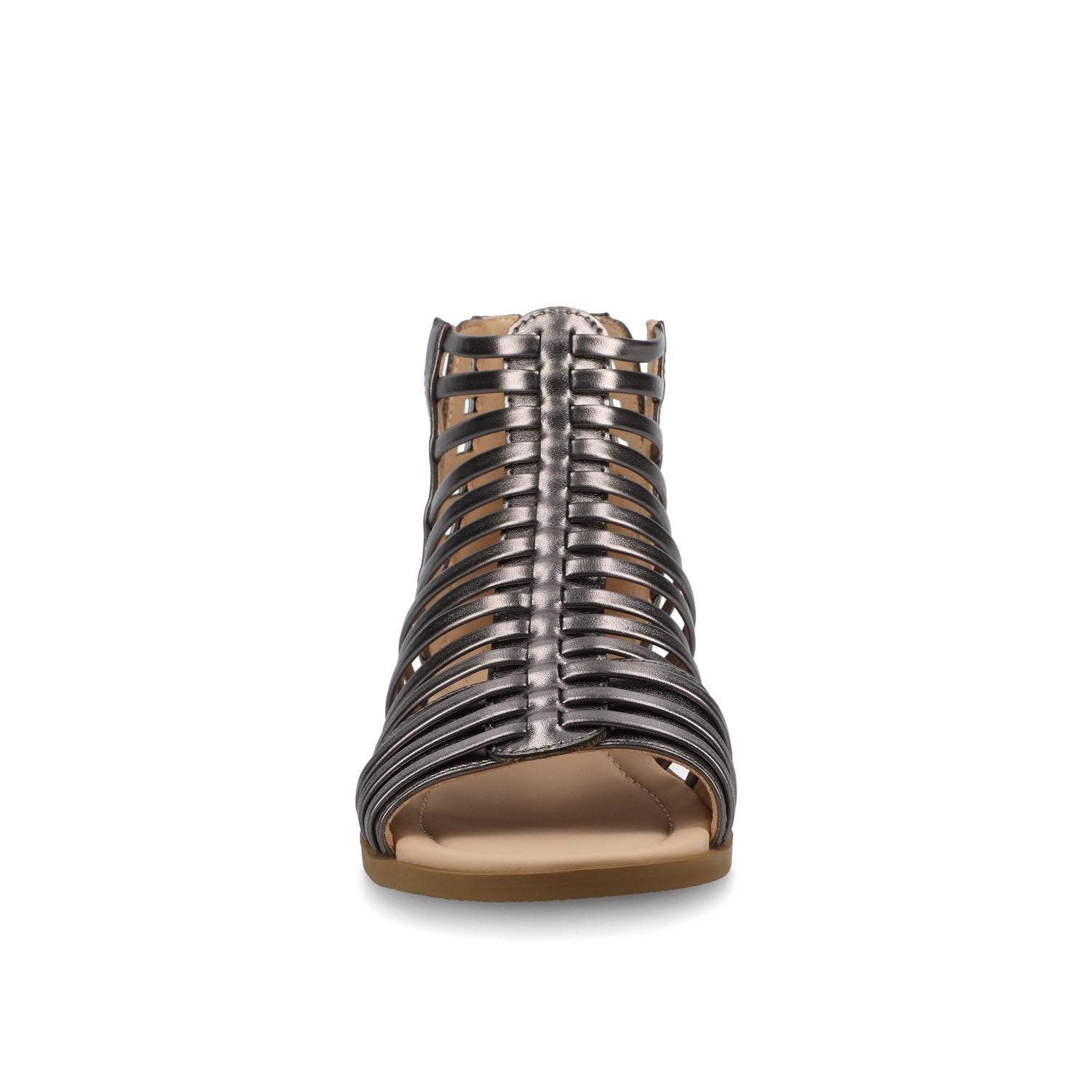 DELILAH GLADIATOR SANDALS IN STATEMENT WIDE - Pewter