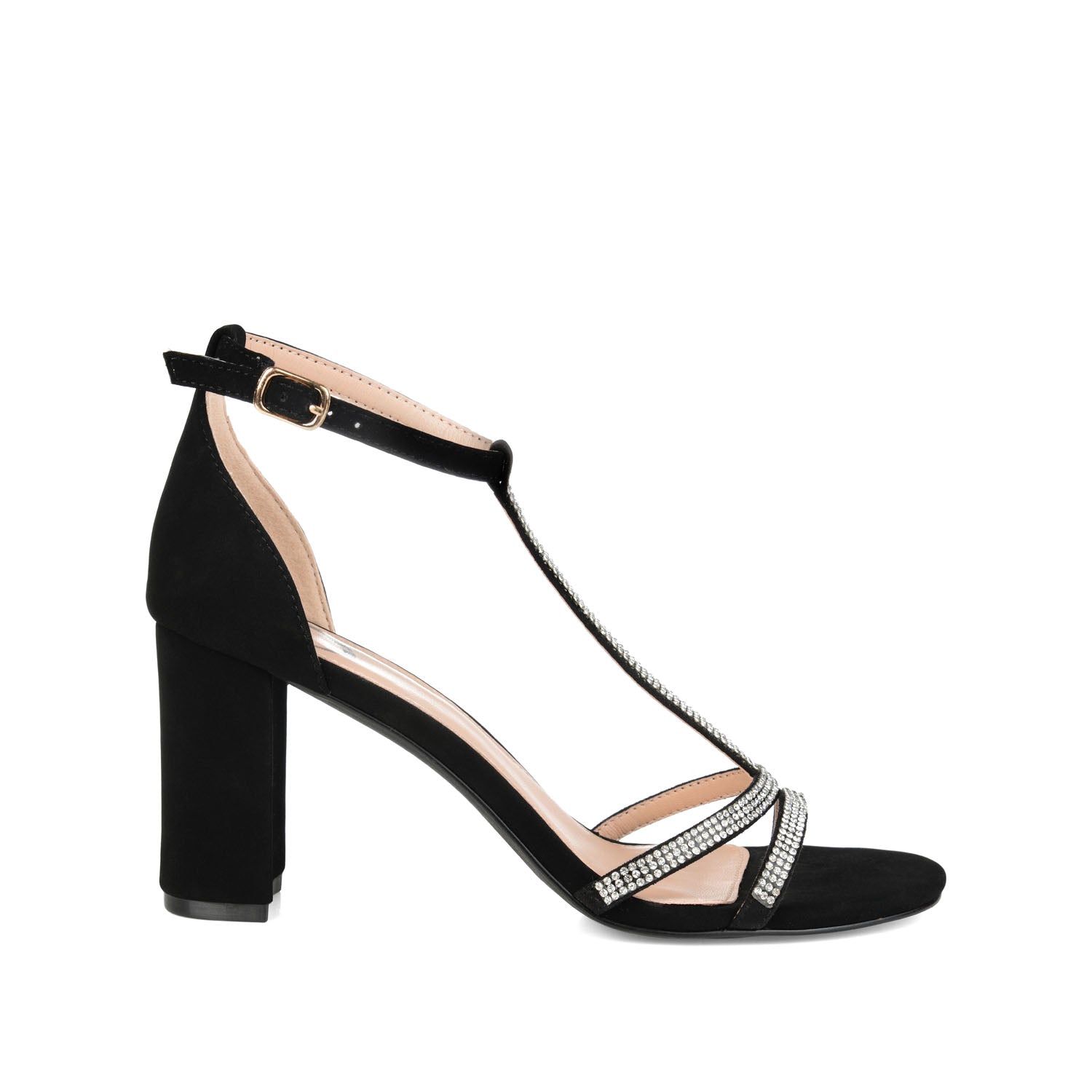 DENALI STRAPPY HEELS IN VEGAN LEATHER - Black PU