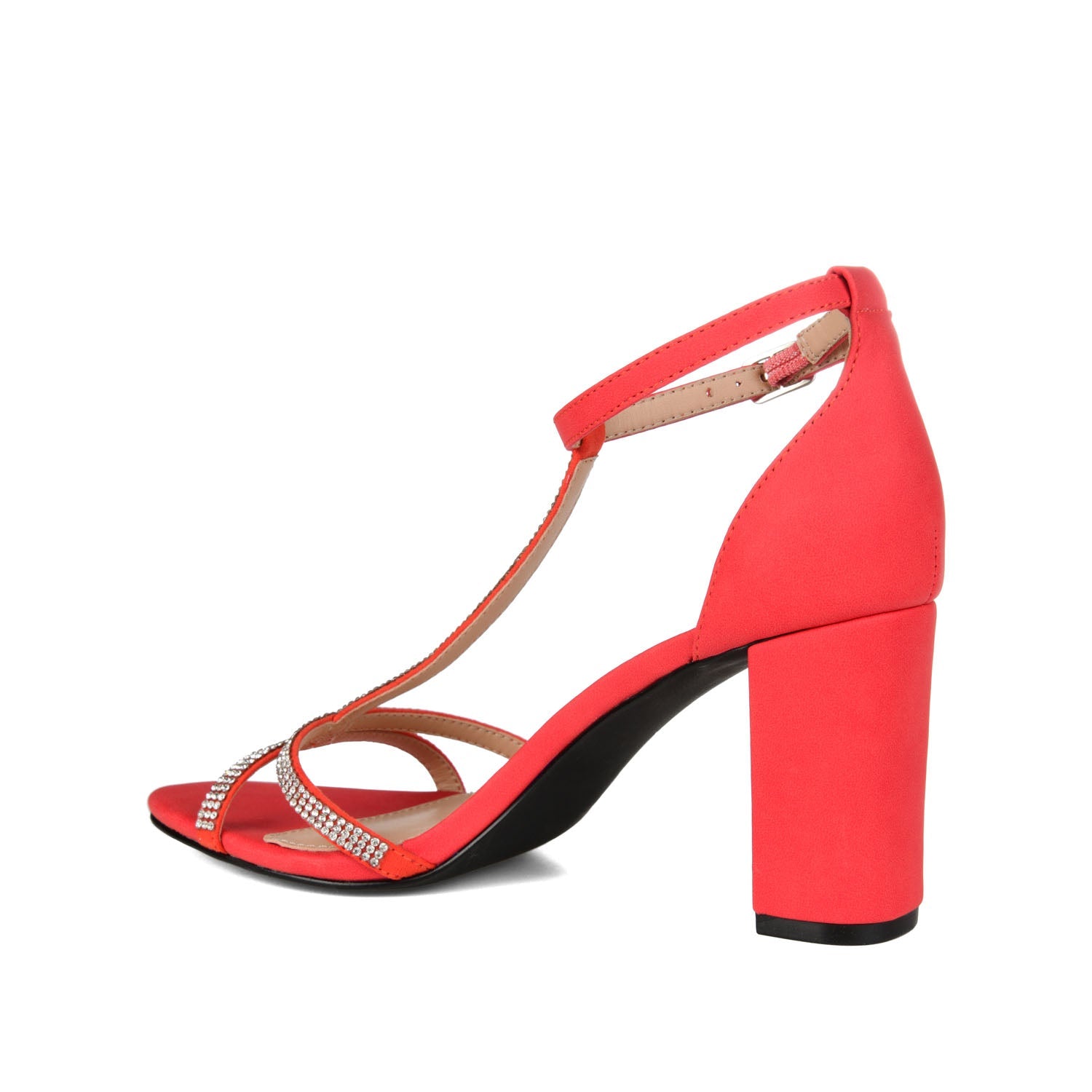 DENALI STRAPPY HEELS IN VEGAN LEATHER - Red PU