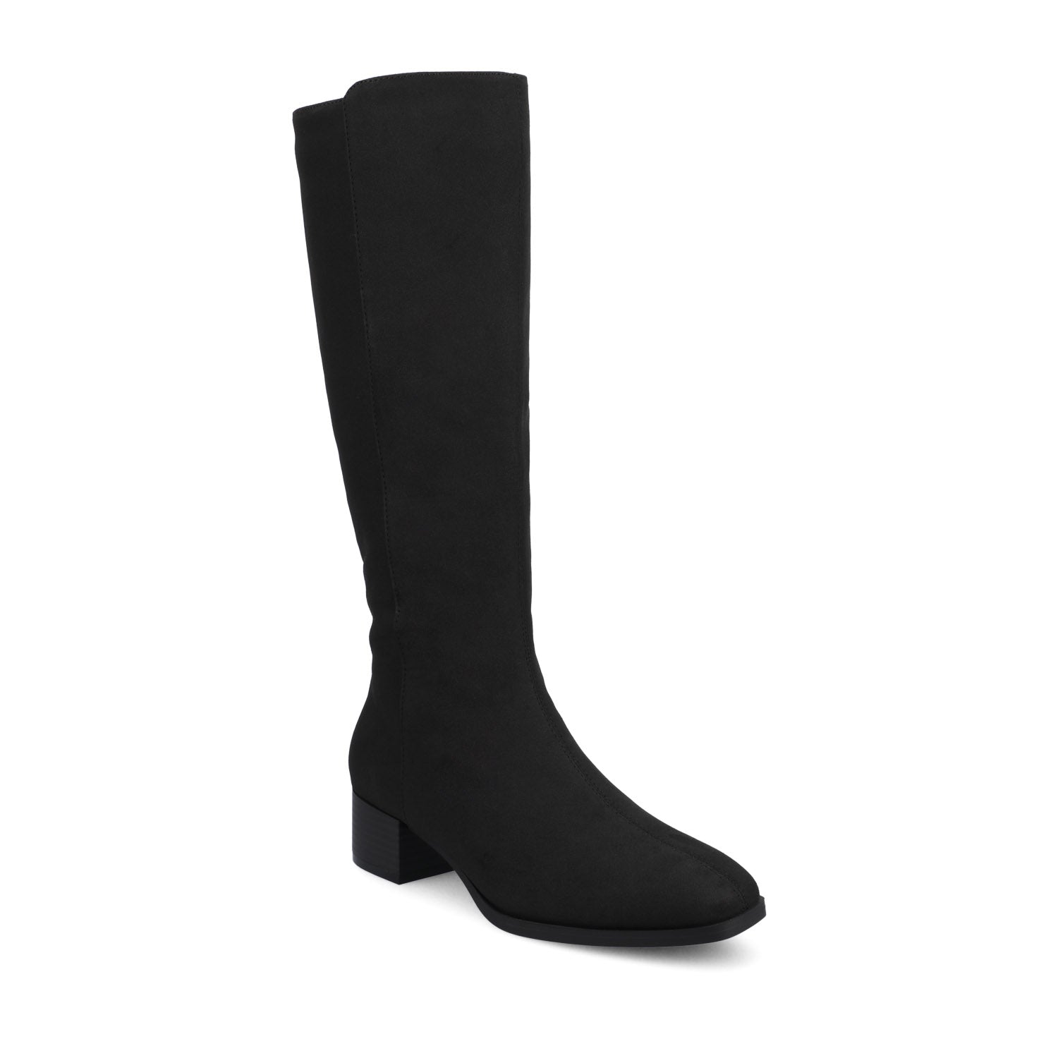 DEVRI KNEE HIGH BOOTS IN WIDE CALF - Black Suede