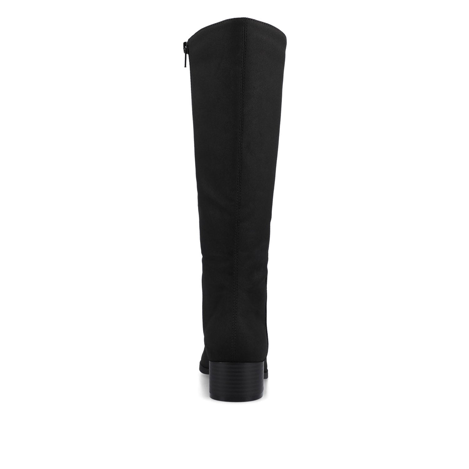 DEVRI KNEE HIGH BOOTS IN VEGAN LEATHER - Black Faux Suede