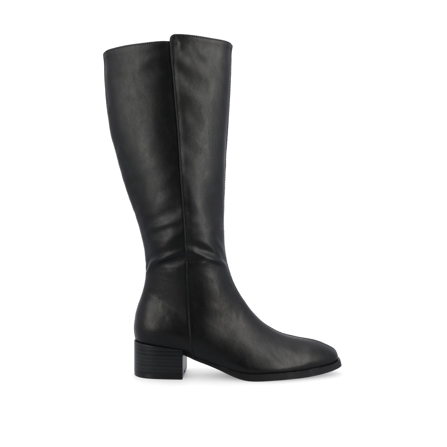 DEVRI KNEE HIGH BOOTS IN VEGAN LEATHER - Black