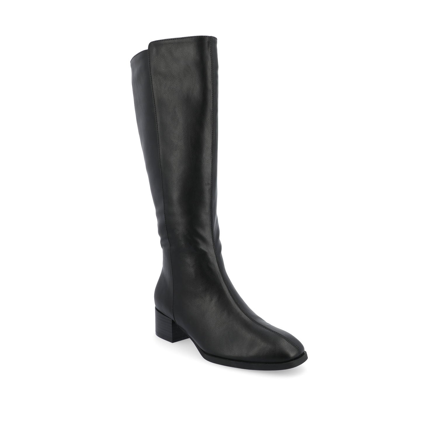 DEVRI KNEE HIGH BOOTS IN VEGAN LEATHER - Black