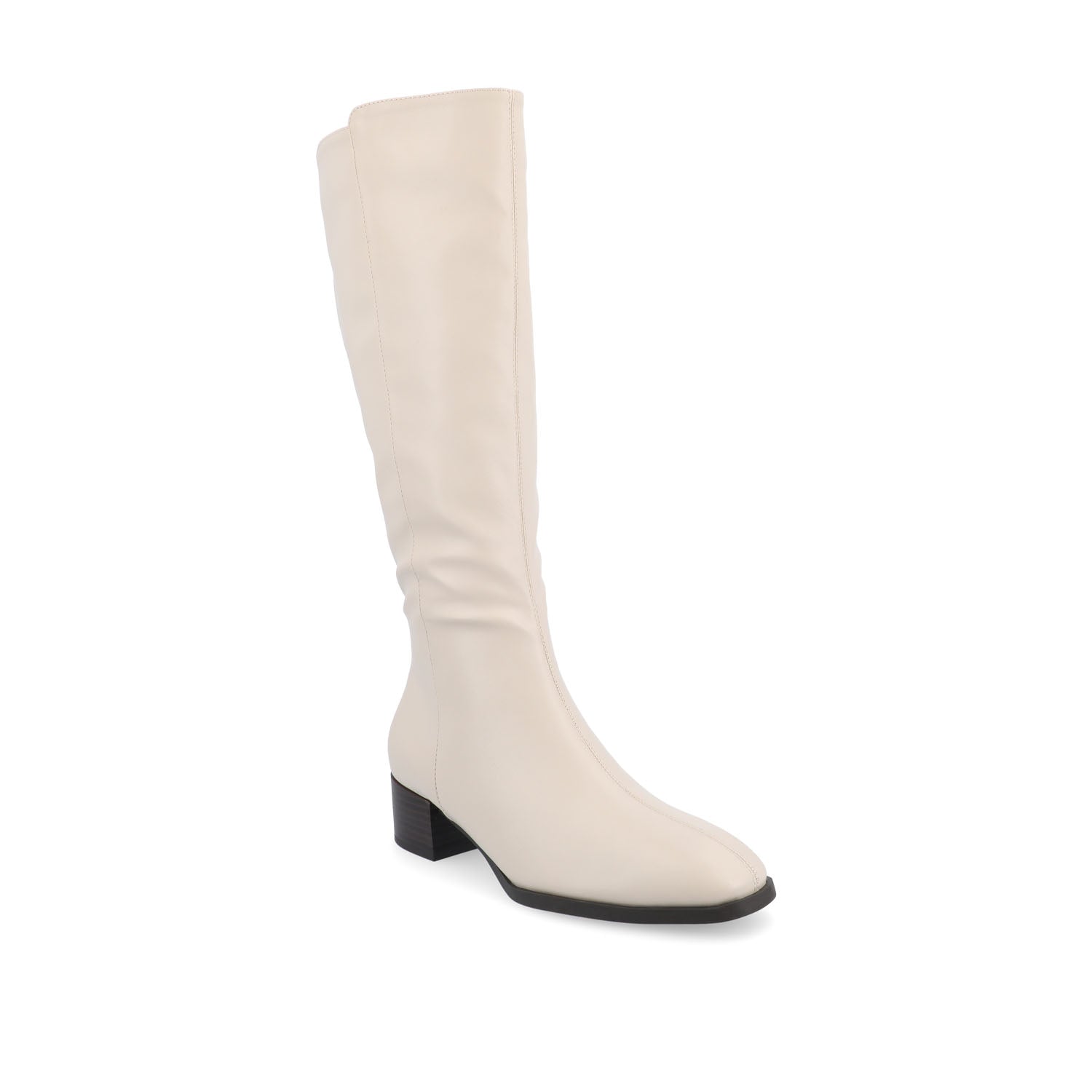 DEVRI KNEE HIGH BOOTS IN VEGAN LEATHER - Bone