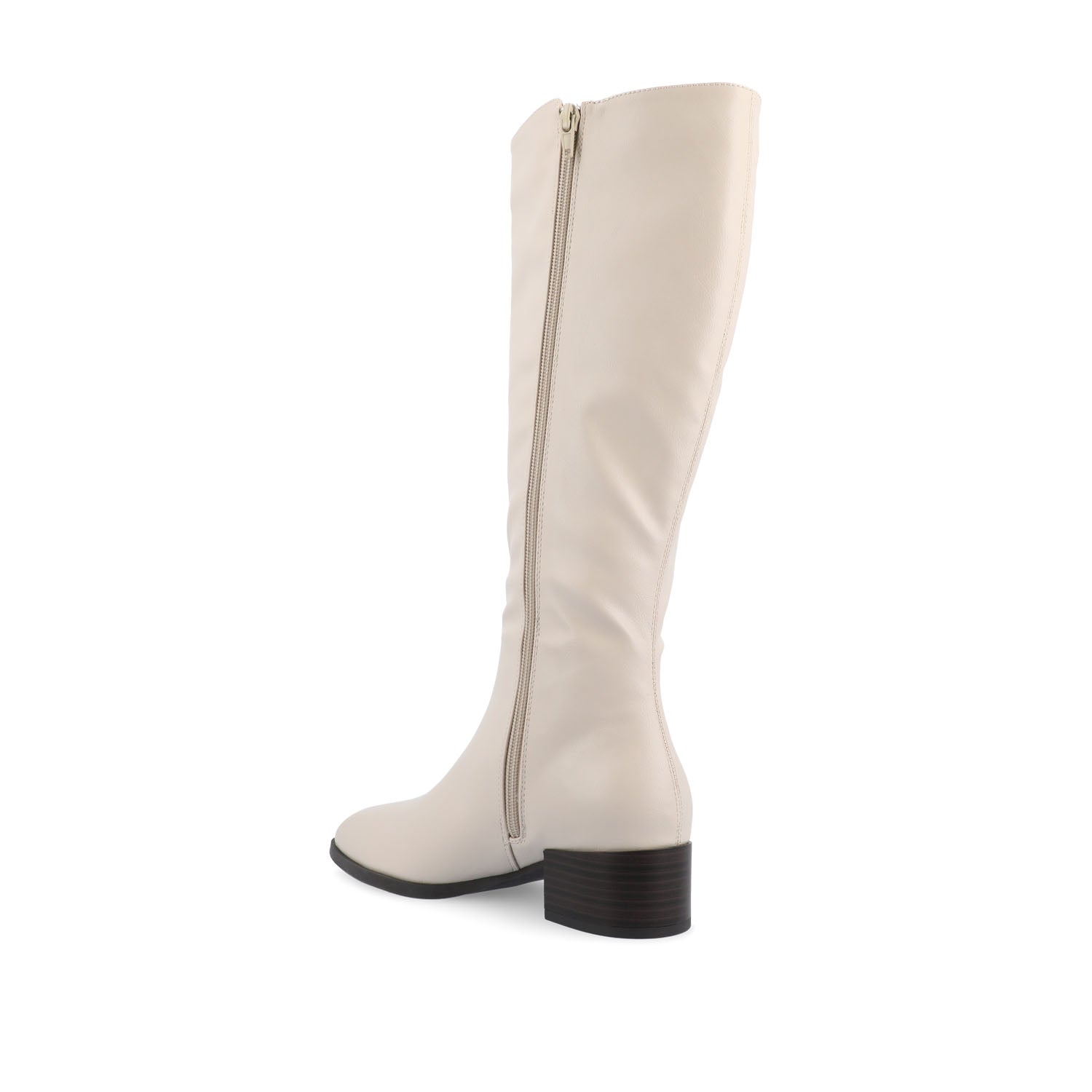 DEVRI KNEE HIGH BOOTS IN VEGAN LEATHER - Bone