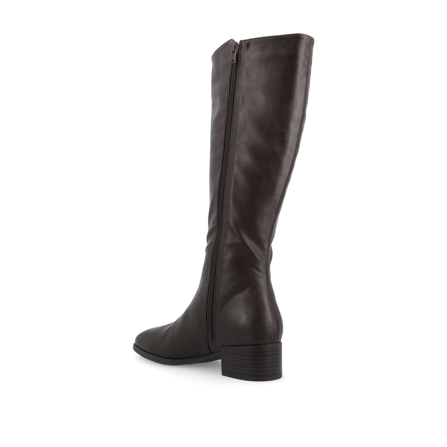 DEVRI KNEE HIGH BOOTS IN VEGAN LEATHER - Brown