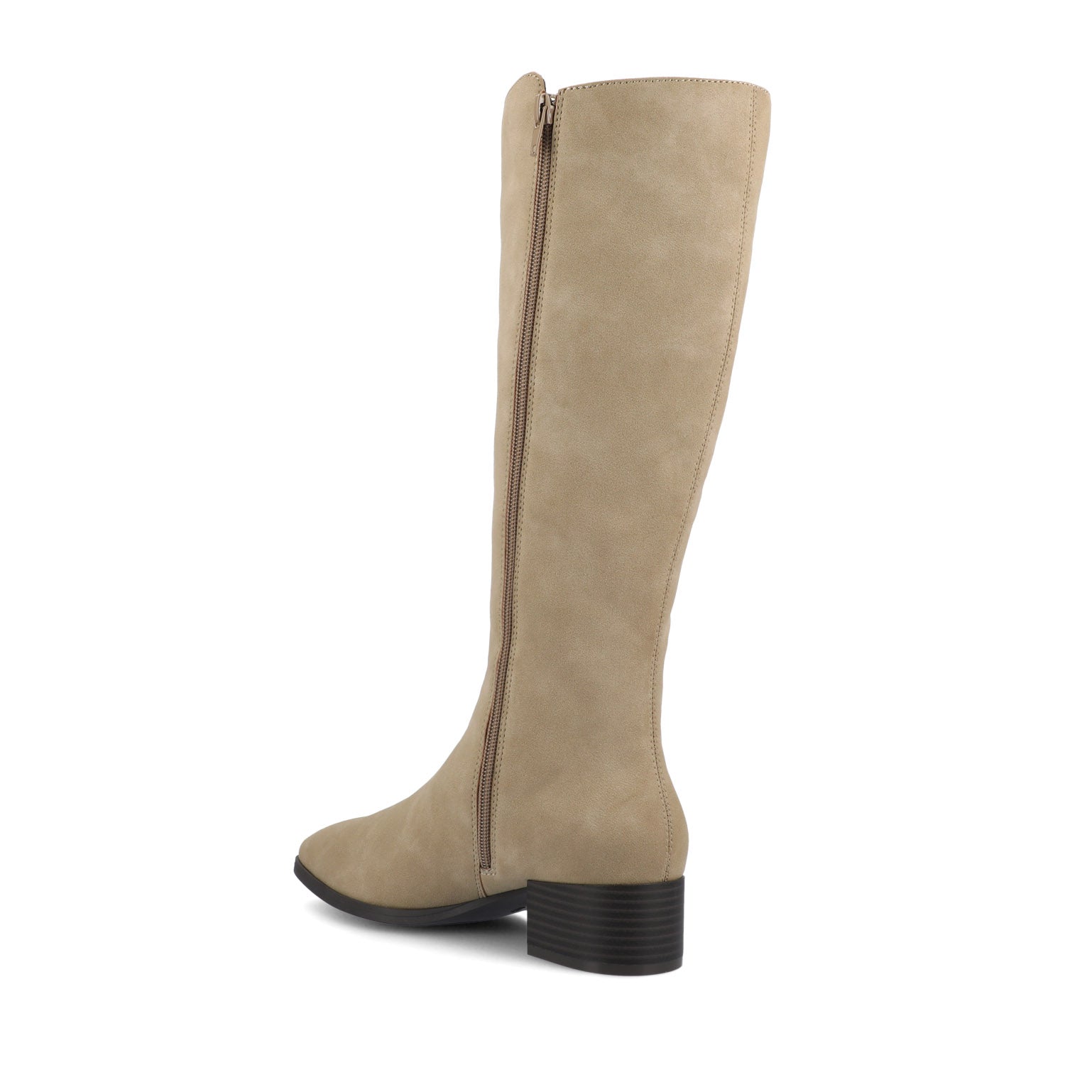DEVRI KNEE HIGH BOOTS IN VEGAN LEATHER - Greige