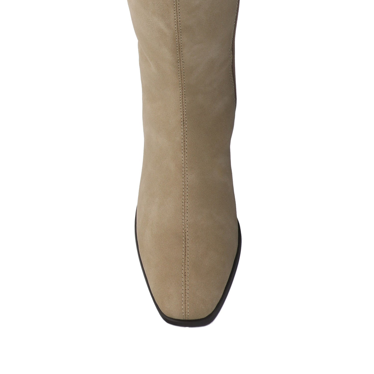 DEVRI KNEE HIGH BOOTS IN VEGAN LEATHER - Greige