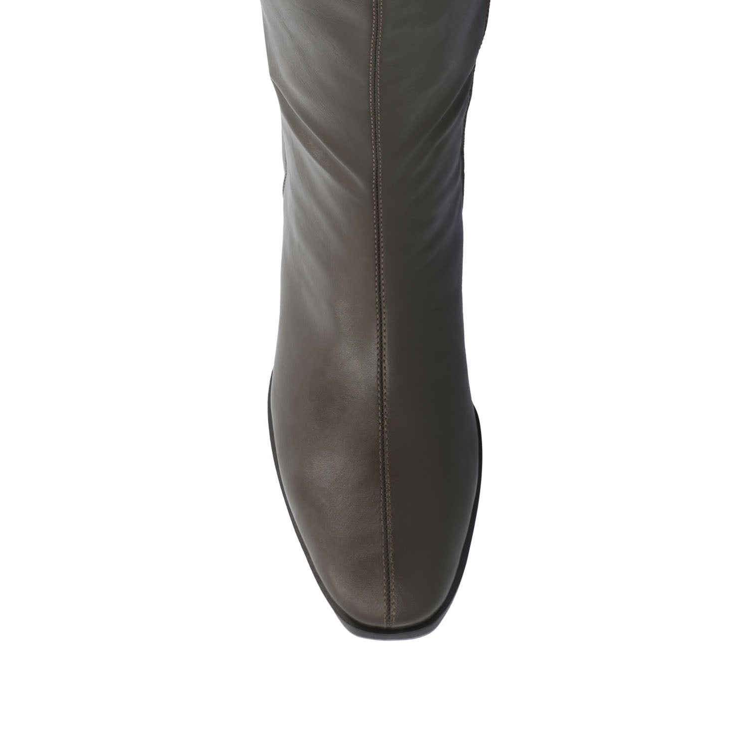 DEVRI KNEE HIGH BOOTS IN VEGAN LEATHER - Olive