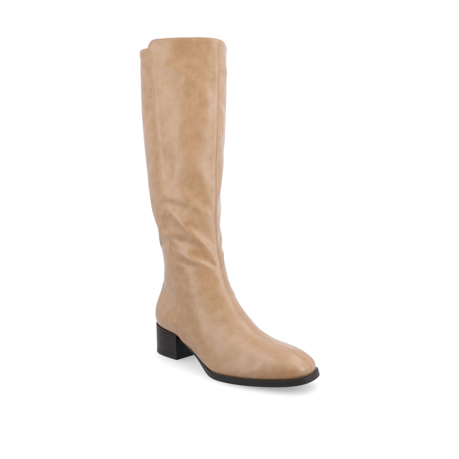 DEVRI KNEE HIGH BOOTS IN VEGAN LEATHER - Tan
