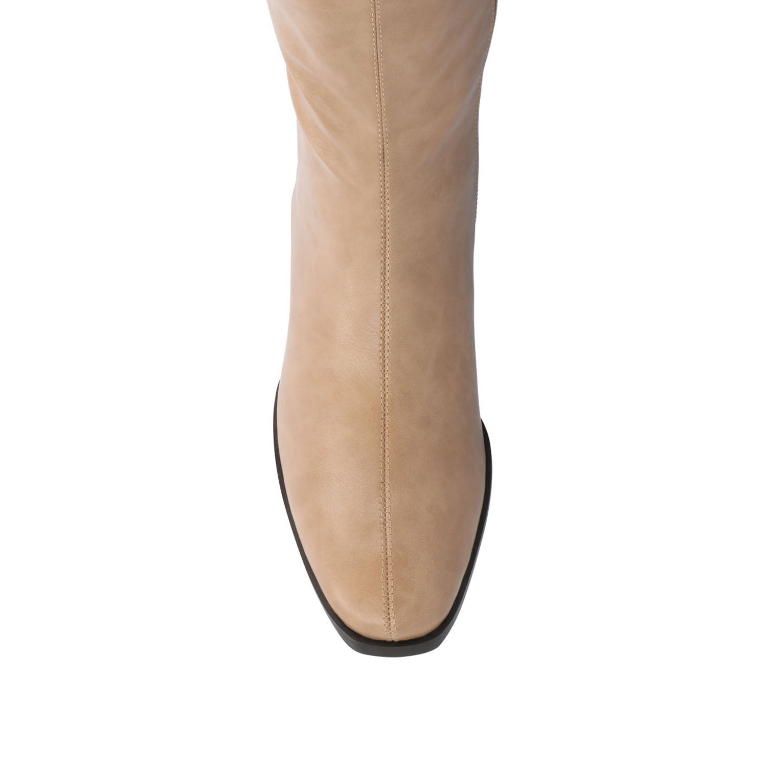DEVRI KNEE HIGH BOOTS IN VEGAN LEATHER - Tan