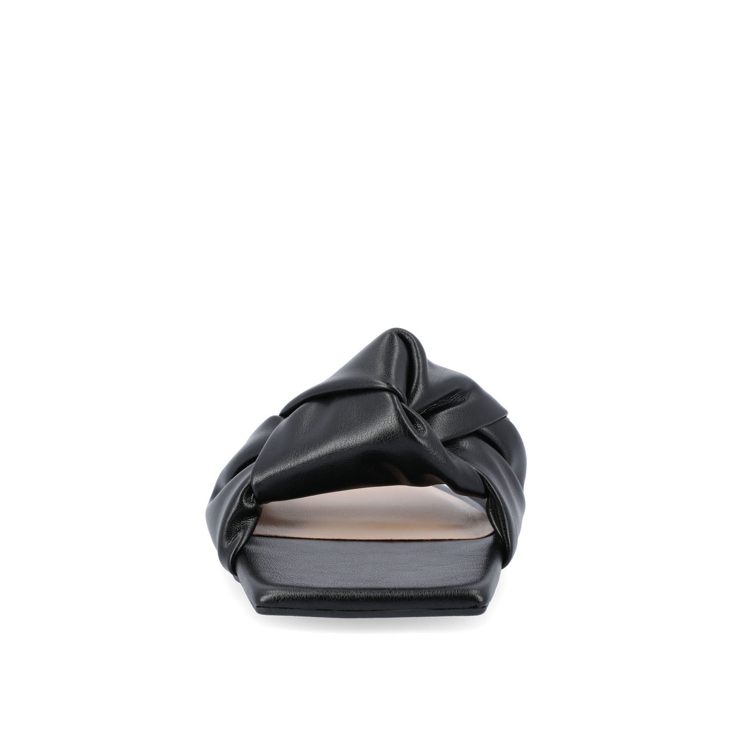 DIANAH SLIDE SANDALS IN VEGAN LEATHER - Black