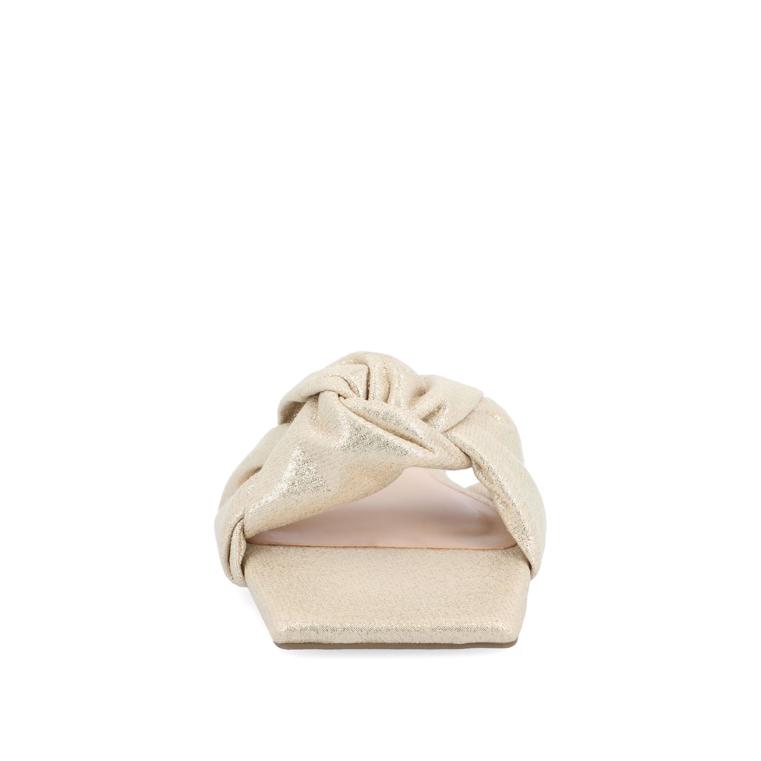 DIANAH SLIDE SANDALS IN VEGAN LEATHER - Gold Fabric