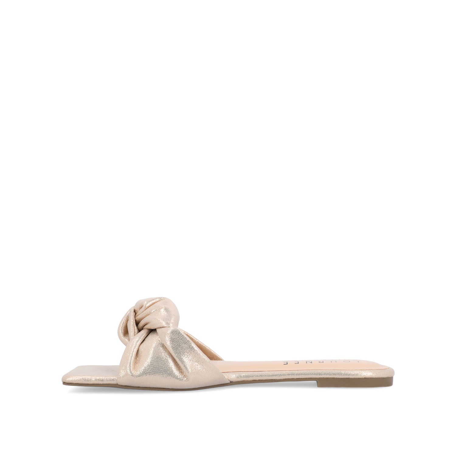 DIANAH SLIDE SANDALS IN VEGAN LEATHER - Rose Gold Fabric
