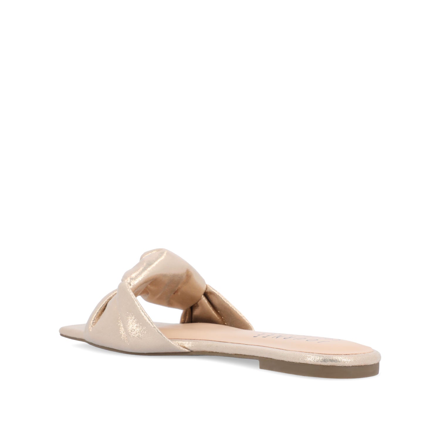 DIANAH SLIDE SANDALS IN VEGAN LEATHER - Rose Gold Fabric