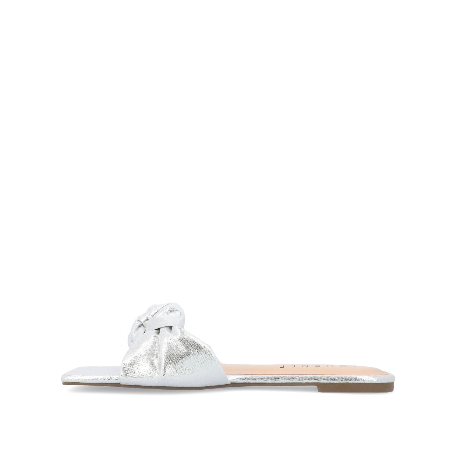DIANAH SLIDE SANDALS IN VEGAN LEATHER - Silver Fabric