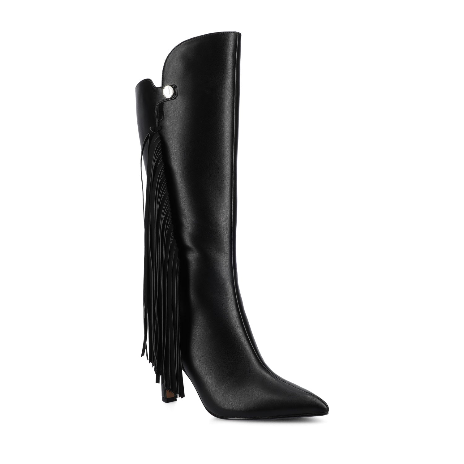 DOLLY KNEE HIGH TASSEL WESTERN BOOTS - Black