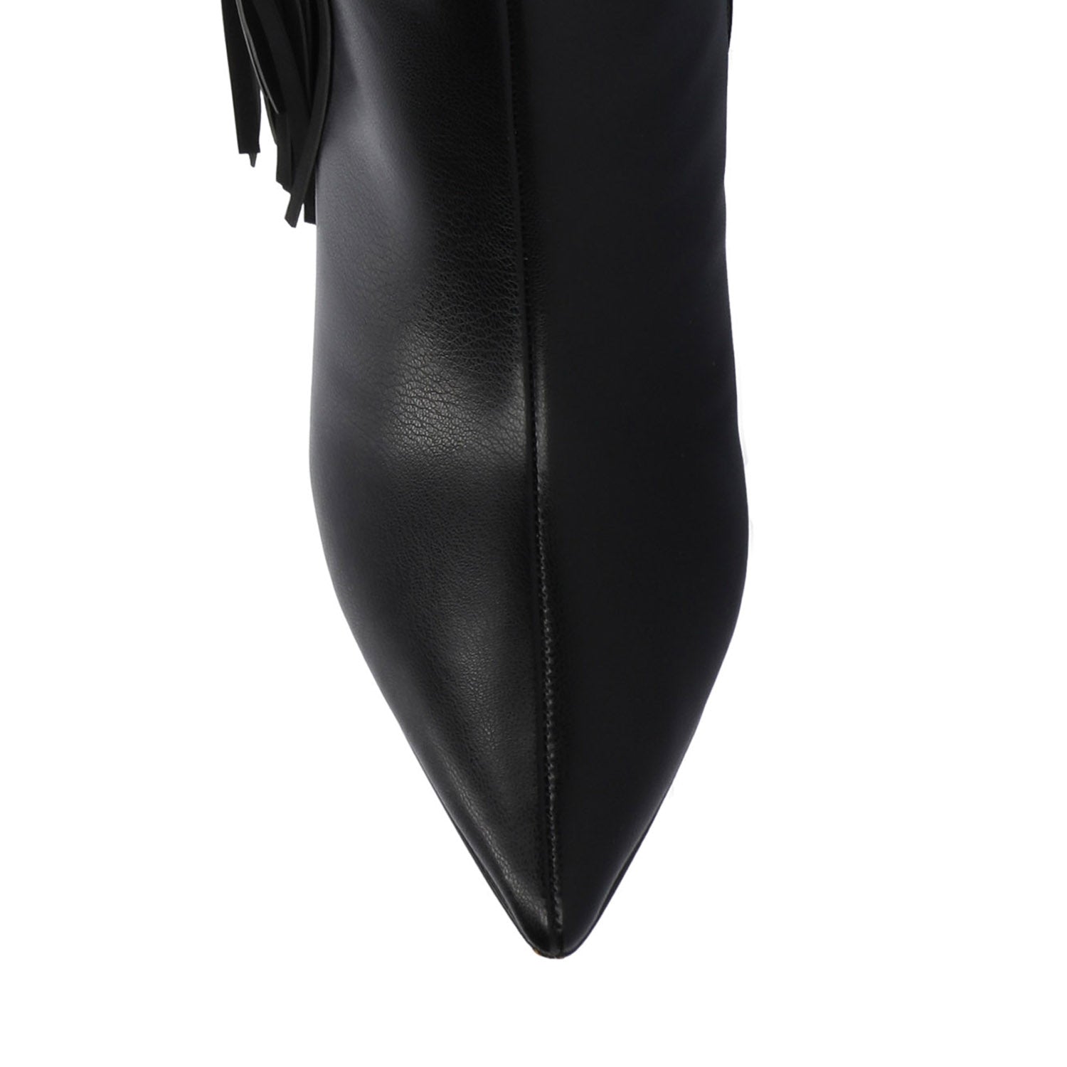 DOLLY KNEE HIGH TASSEL WESTERN BOOTS - Black