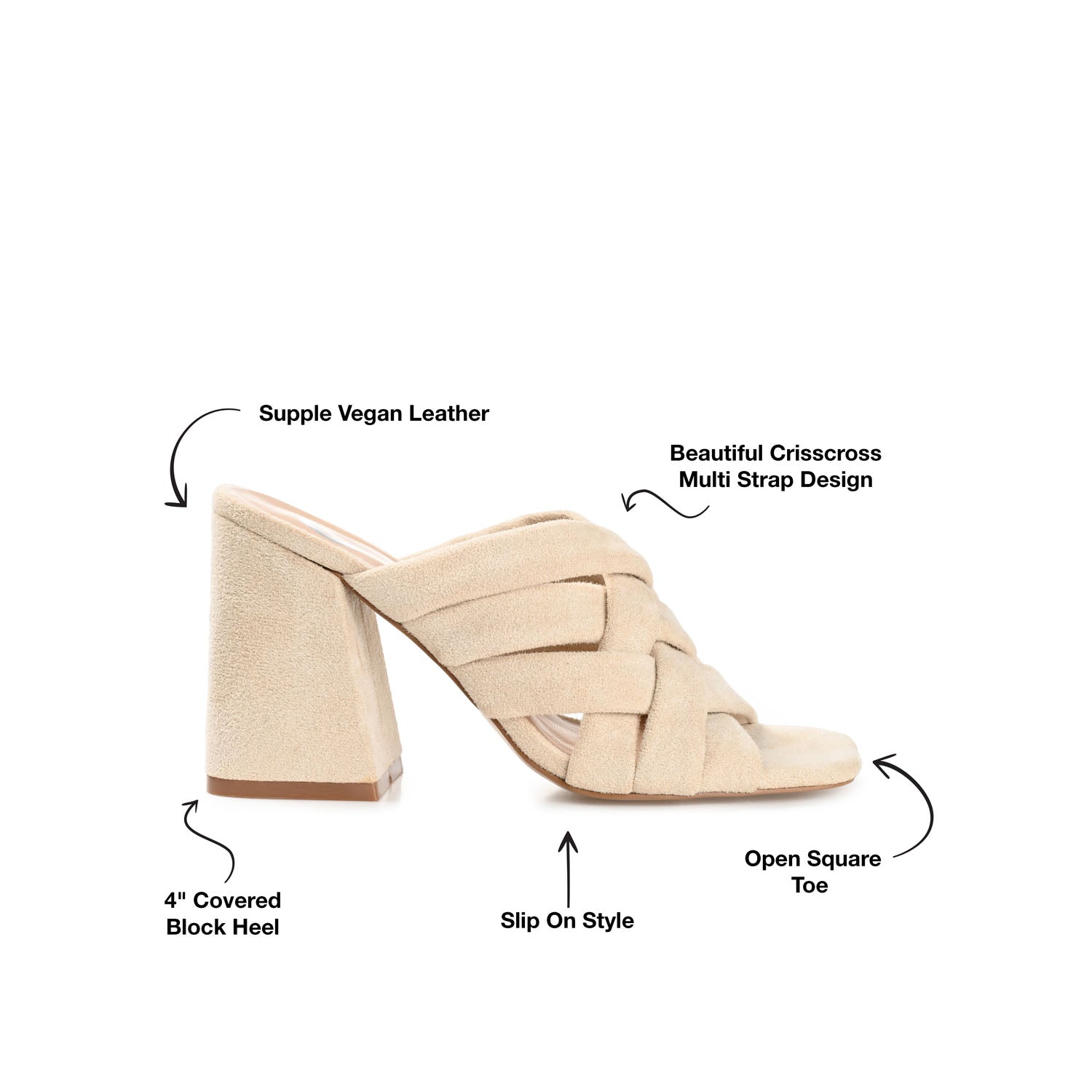 DORISA MULE HEELS IN FAUX SUEDE - Ivory