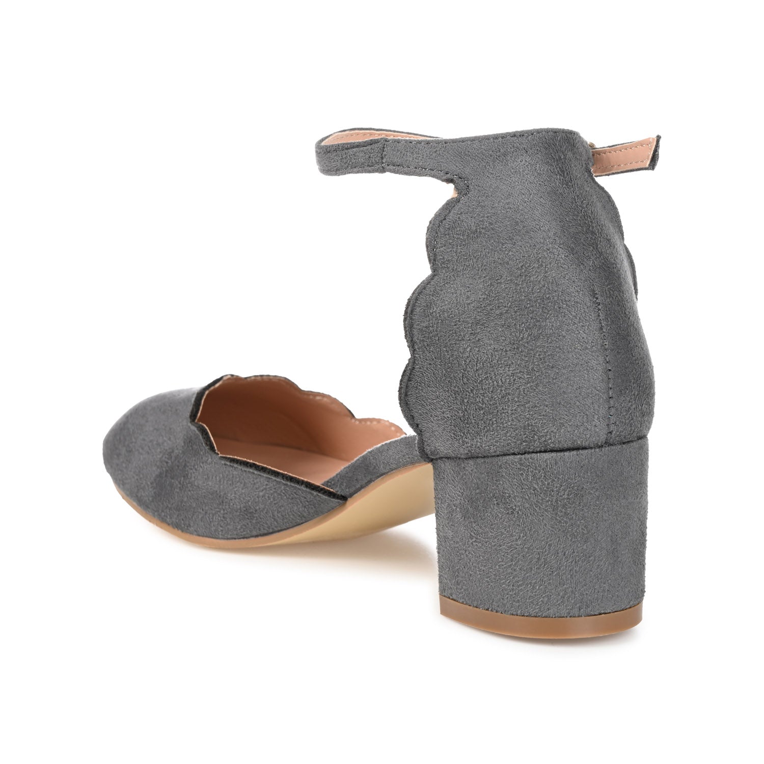 EDNA D'ORSAY PUMP HEELS IN FAUX SUEDE - Grey Faux Suede