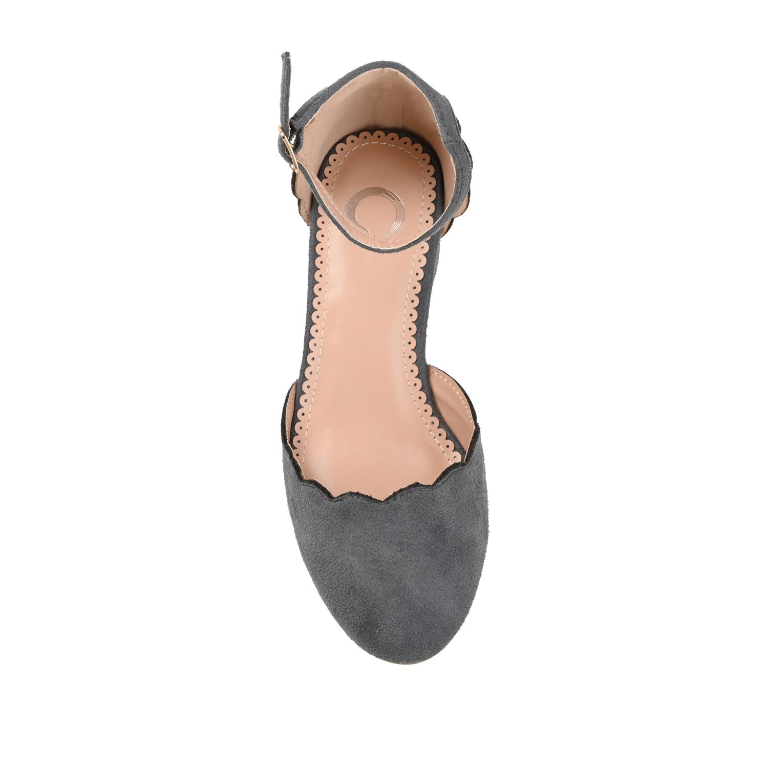 EDNA BLOCK HEEL D'ORSAY IN WIDE - Grey Faux Suede