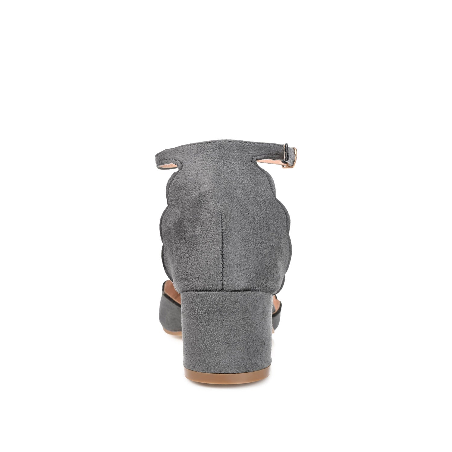 EDNA BLOCK HEEL D'ORSAY IN WIDE - Grey Faux Suede