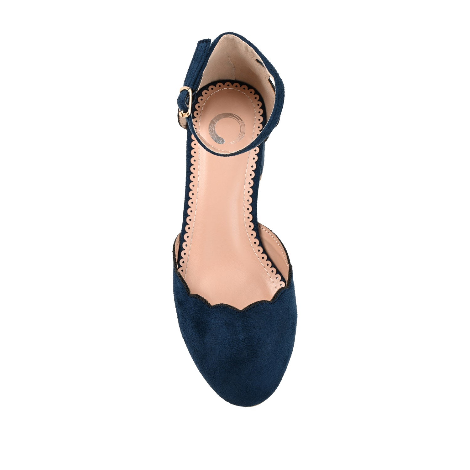 EDNA D'ORSAY PUMP HEELS IN FAUX SUEDE - Navy Faux Suede