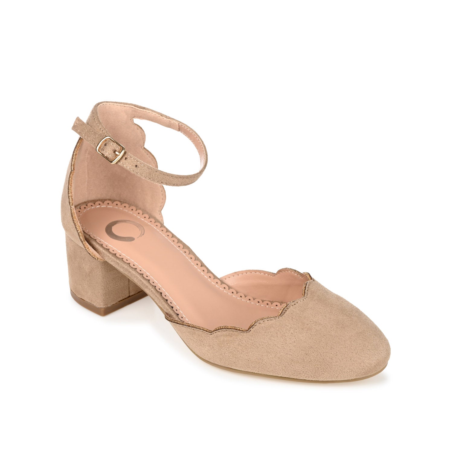 EDNA BLOCK HEEL D'ORSAY IN WIDE - Taupe Suede