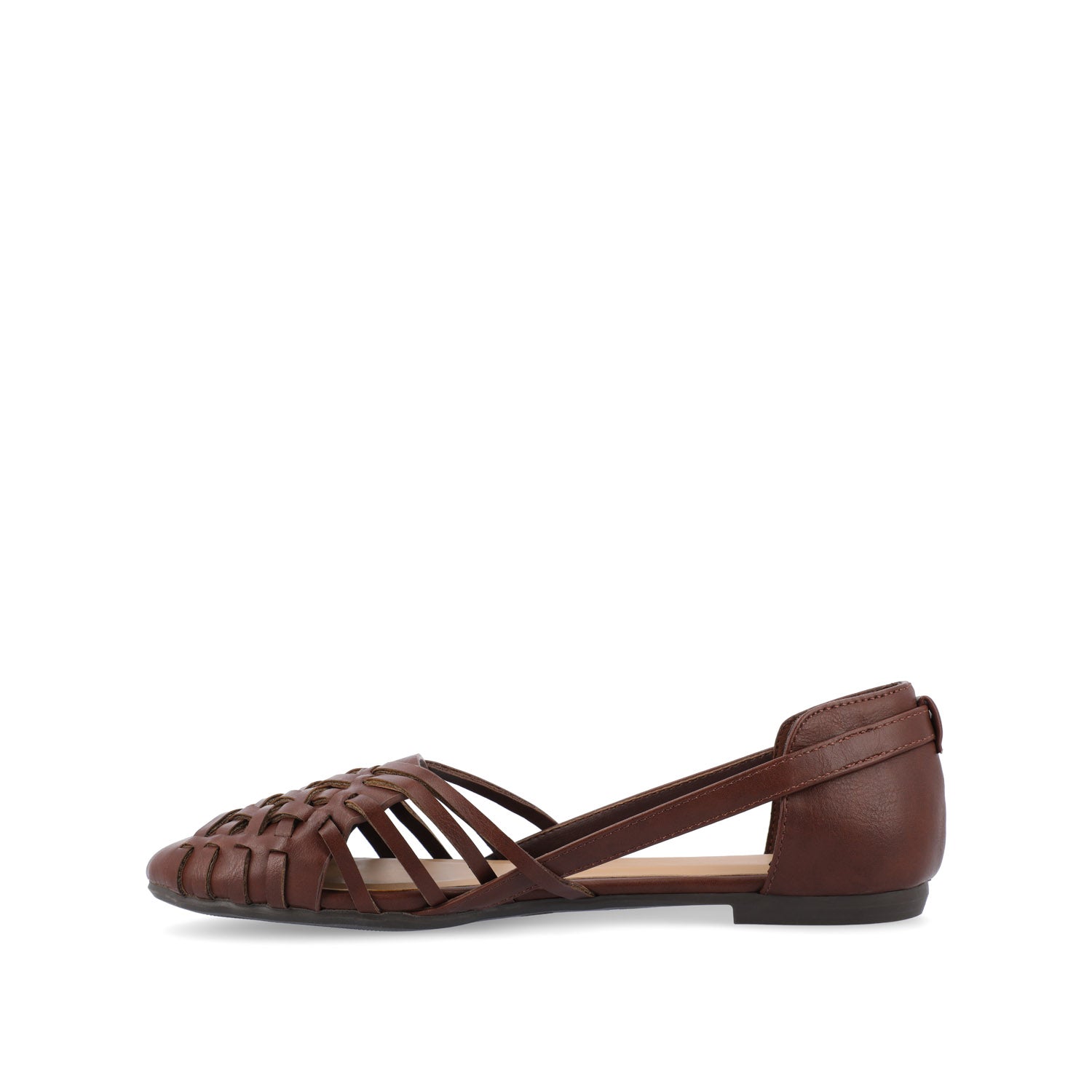 EKKO WOVEN FLATS IN VEGAN LEATHER - Brown PU