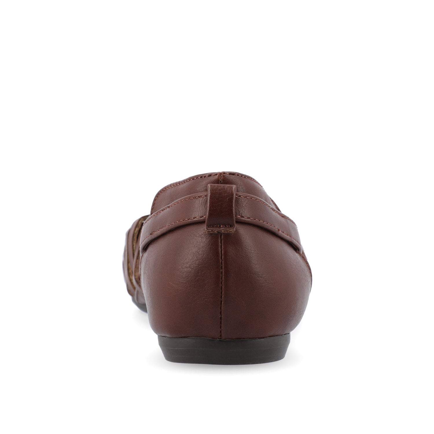 EKKO VEGAN LEATHER FLATS IN WIDE - Brown