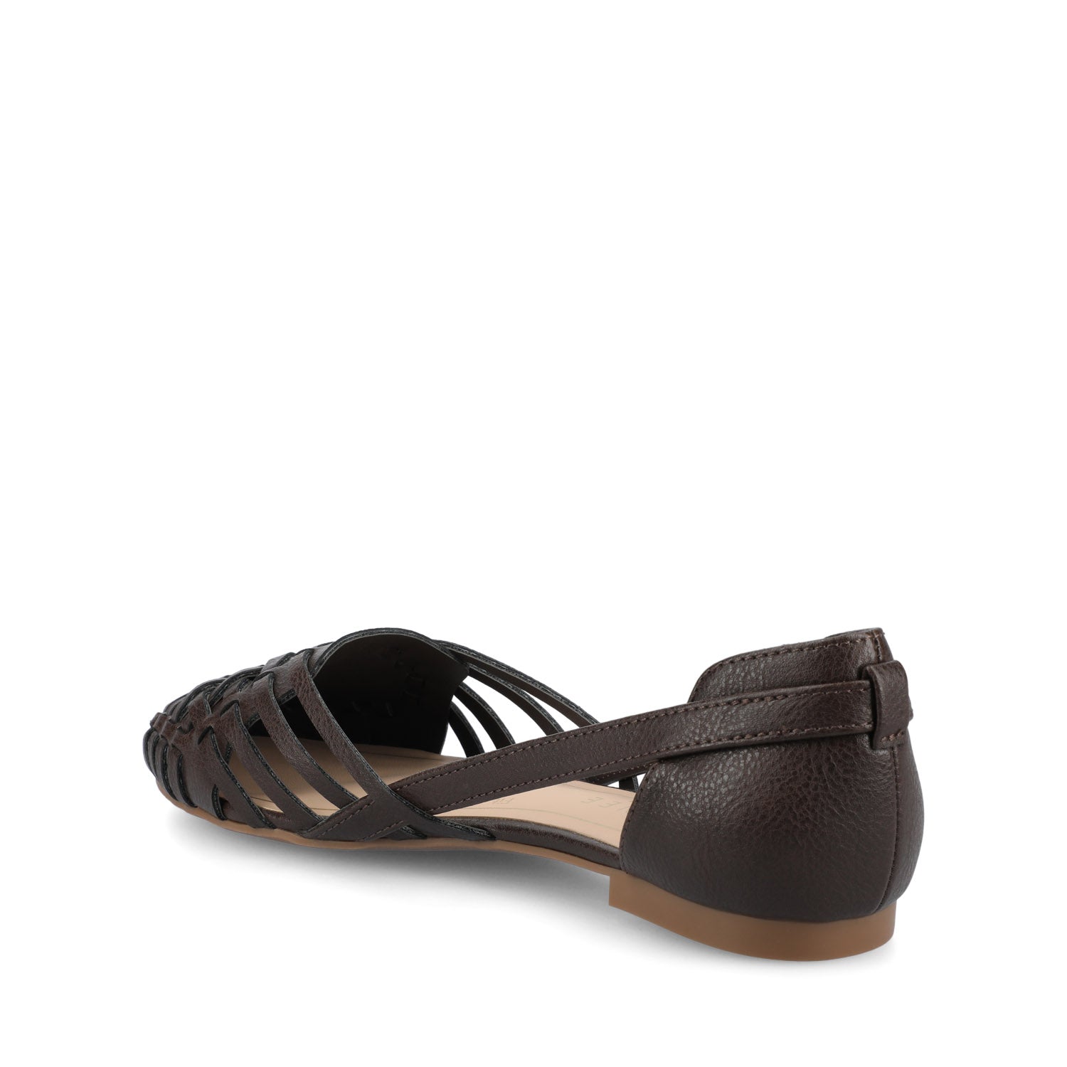 EKKO VEGAN LEATHER FLATS IN WIDE - Brown