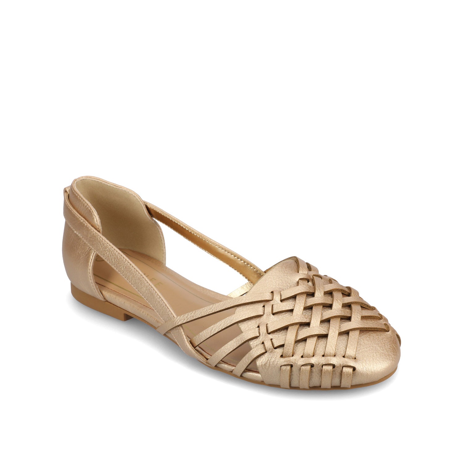 EKKO WOVEN FLATS IN METALLIC - Champagne PU