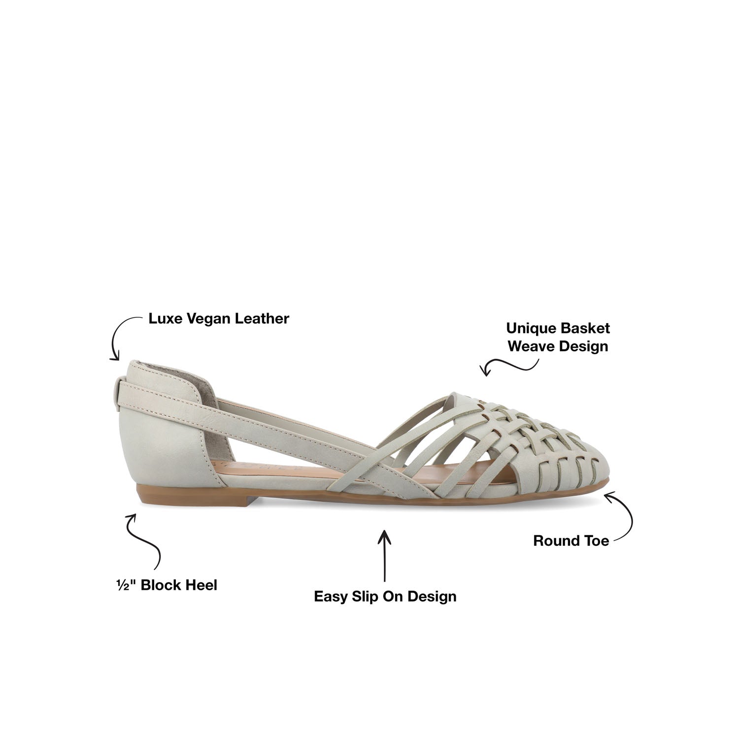 EKKO WOVEN FLATS IN VEGAN LEATHER