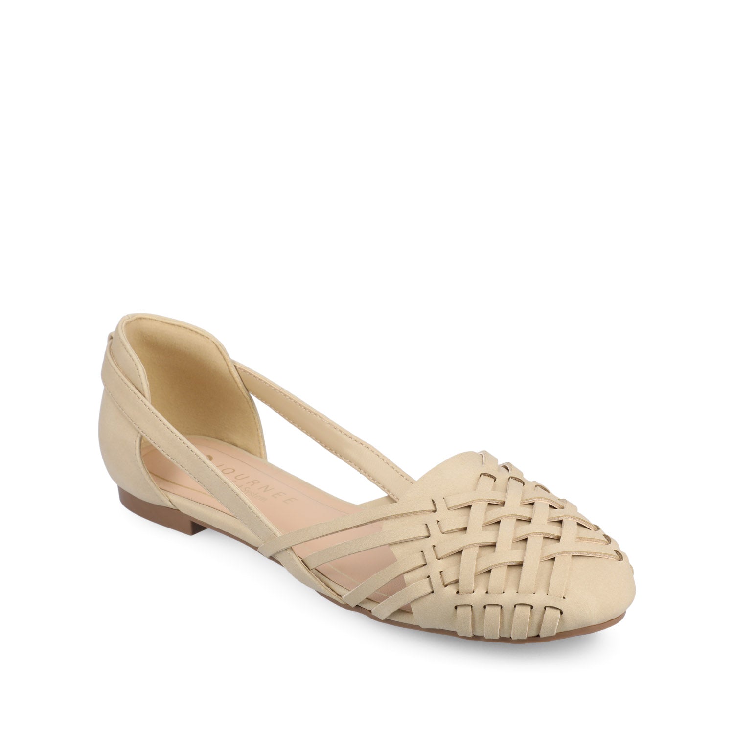 EKKO WOVEN FLATS IN VEGAN LEATHER - Sand Nubuck