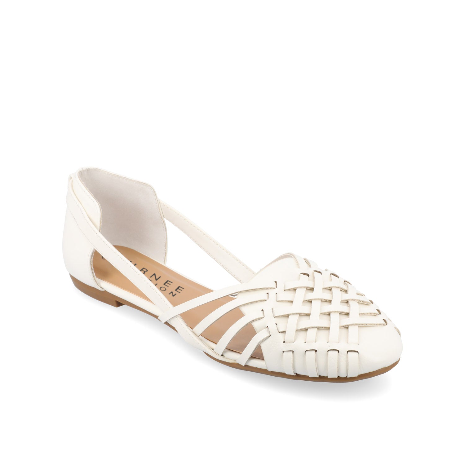 EKKO WOVEN FLATS IN VEGAN LEATHER - White PU