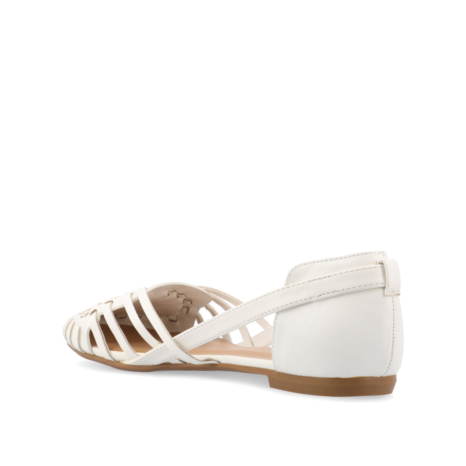 EKKO VEGAN LEATHER FLATS IN WIDE - White